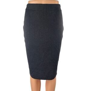 Pier Antonio Gaspari 100% Wool Gray Knit High Waist Knee Length Pencil Skirt 6-8
